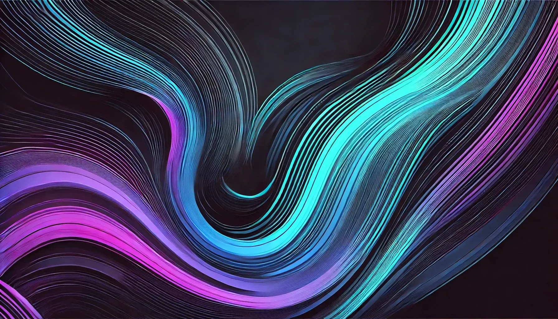 Curving abstract shapes with an orange and blue gradient